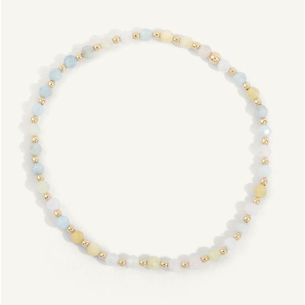 3MM MORGANITE W/2MM GOLD FILLED ALTERNATING BEADS DEE BERKLEY BRACELET Erickson Jewelers Iron Mountain, MI