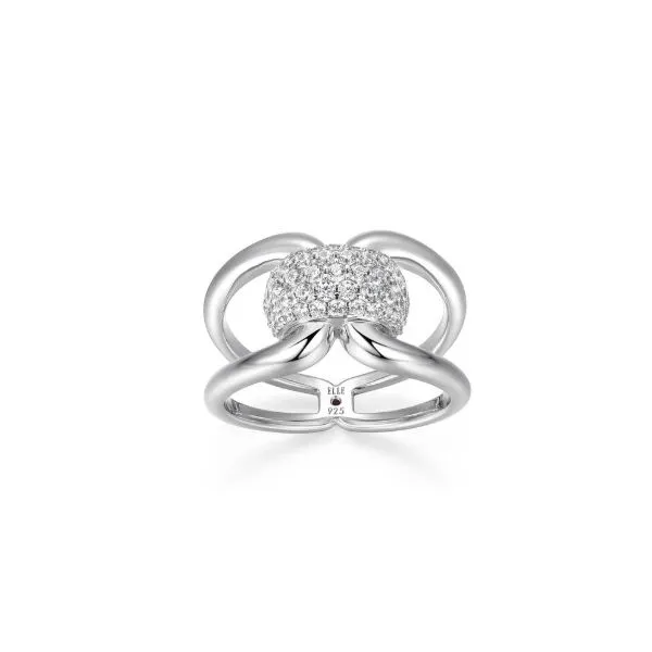 Sterling Silver Open Style Wide with Cubic Zirconia Ring Erickson Jewelers Iron Mountain, MI