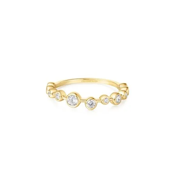 Sterling Silver Yellow Gold Plated Cubic Zirconia Zigzag Bubble Ring Erickson Jewelers Iron Mountain, MI