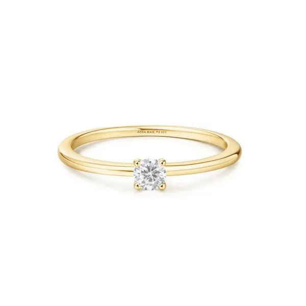 Sterling Silver Yellow Gold Plated Cubic Zirconia Stackable Ring Erickson Jewelers Iron Mountain, MI