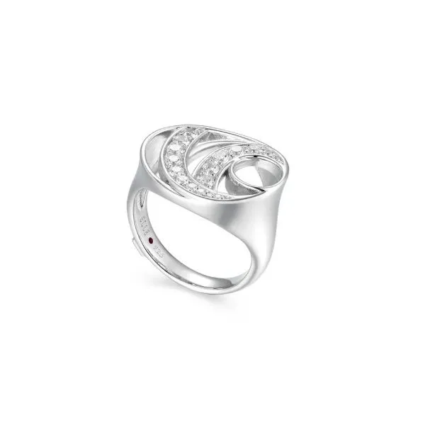 Sterling Silver Swirly Design Cubic Zirconia Ring Erickson Jewelers Iron Mountain, MI
