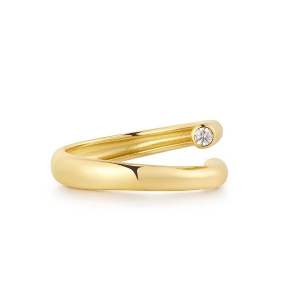 Sterling Silver CZ Bezel End Open Ring Erickson Jewelers Iron Mountain, MI