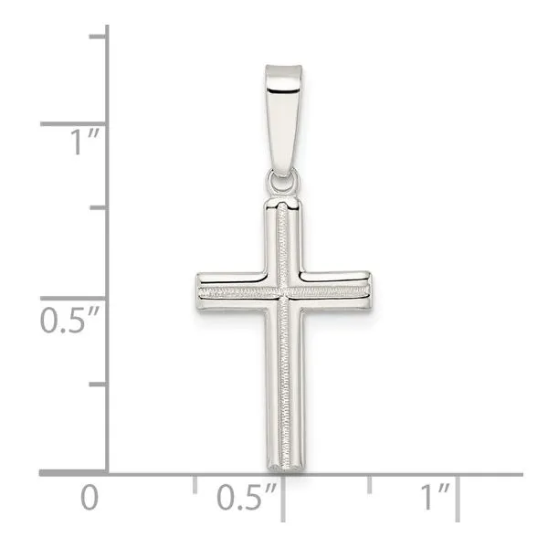 Sterling Silver Satin Center Latin Cross Pendant Erickson Jewelers Iron Mountain, MI