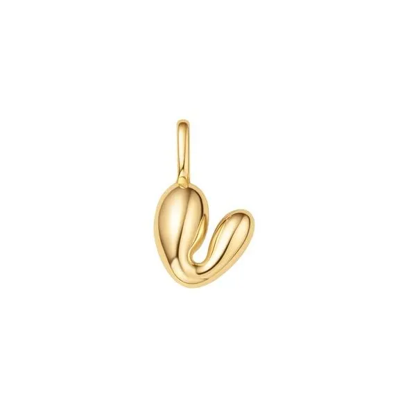 Silver Bubble "V" Initial Charm Erickson Jewelers Iron Mountain, MI