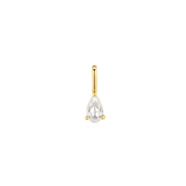 Sterling Silver and Yellow Gold Plated Pear Shape CZ Charm Erickson Jewelers Iron Mountain, MI