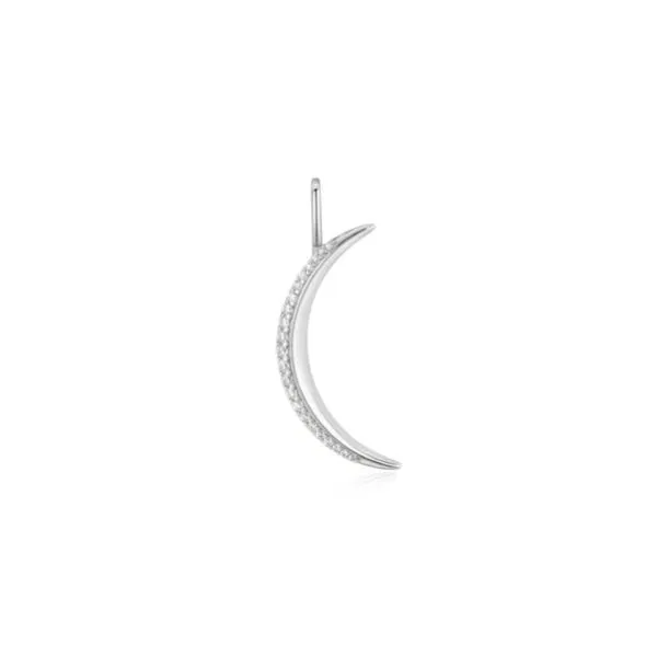 Sterling Silver Moon Charm with CZ Pave Erickson Jewelers Iron Mountain, MI