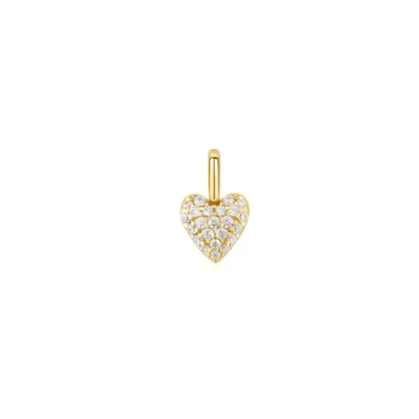 Sterling Silver and Yellow Gold Plated CZ Heart Charm Erickson Jewelers Iron Mountain, MI