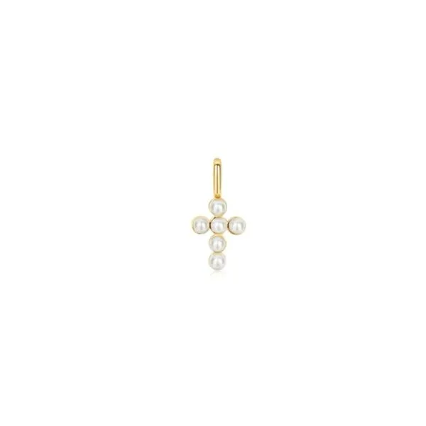 Shell Pearl Cross Charm Erickson Jewelers Iron Mountain, MI