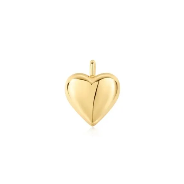 Sterling Silver and Yellow Gold Plated Dome Heart Charm Erickson Jewelers Iron Mountain, MI