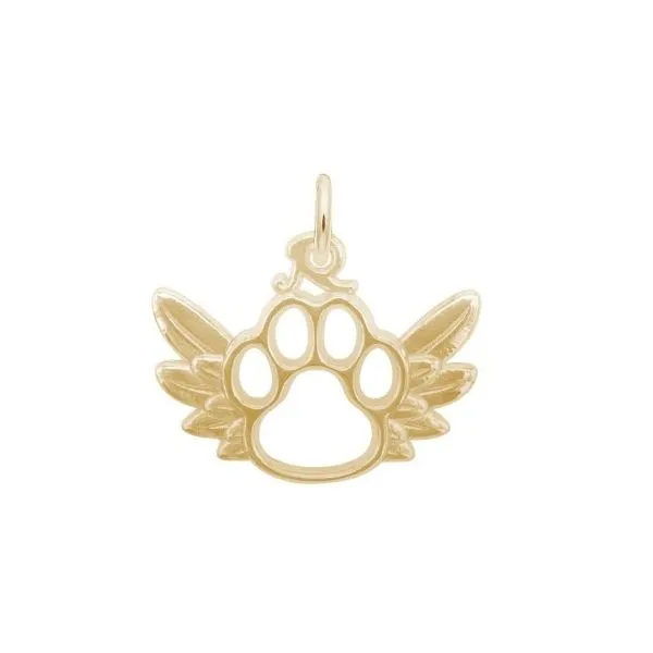 Silver Paw Print with Wings Charm Erickson Jewelers Iron Mountain, MI