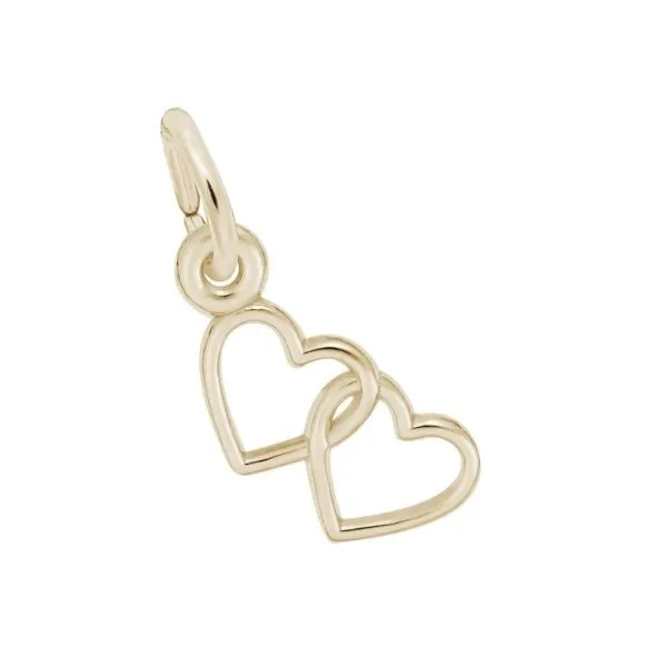 Silver Linked Hearts Charm Erickson Jewelers Iron Mountain, MI