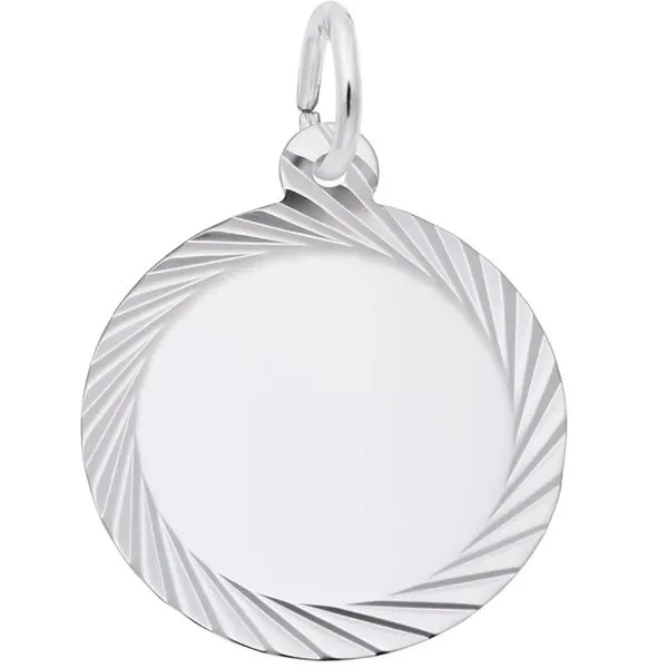 Silver Round Disk Charm Erickson Jewelers Iron Mountain, MI