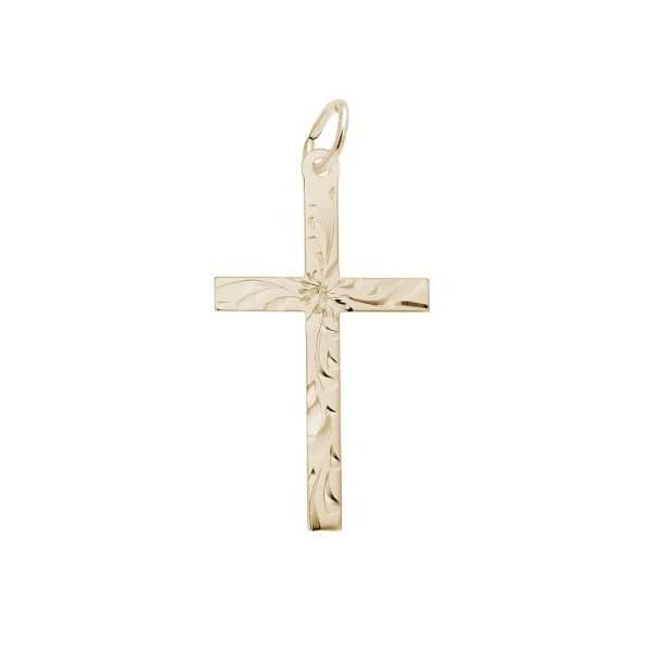 Sterling Silver Diamond Cut Cross Charm Erickson Jewelers Iron Mountain, MI