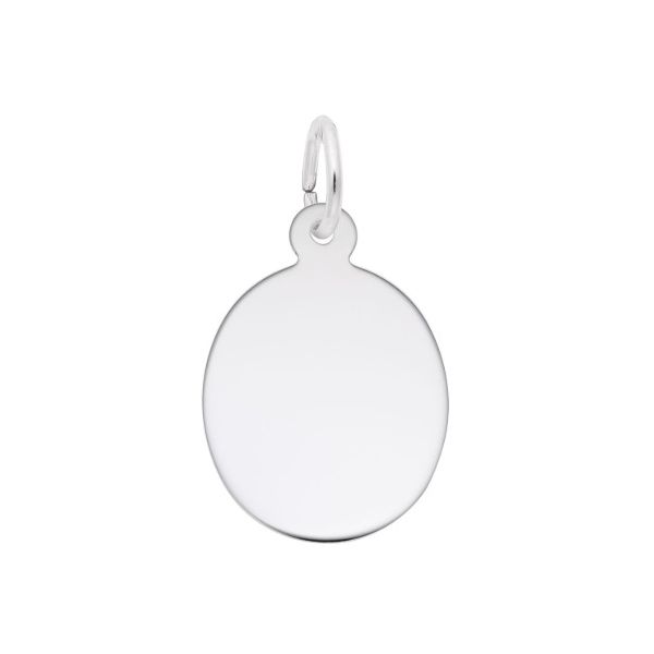 Sterling Silver Oval Engravable Charm Erickson Jewelers Iron Mountain, MI