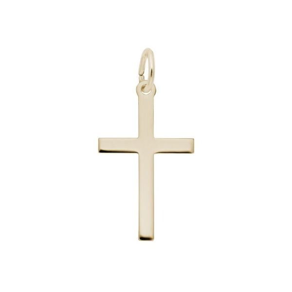 Silver Medium Plain Cross Charm 0.52 in x 0.73 in Erickson Jewelers Iron Mountain, MI