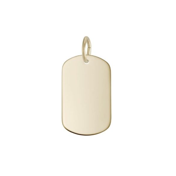 Sterling Silver and Yellow Gold Plated Dog Tag Charm Erickson Jewelers Iron Mountain, MI