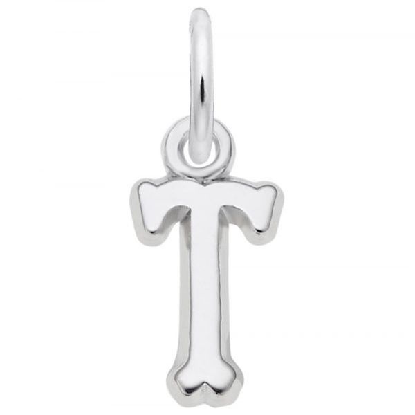Sterling Silver Small Initial T Charm Erickson Jewelers Iron Mountain, MI