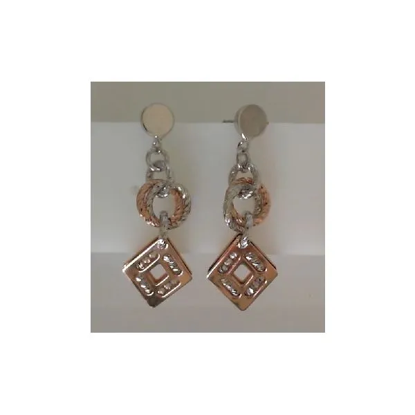 STERLING SILVER ROSE GOLD PLATED EARRINGS Erickson Jewelers Iron Mountain, MI