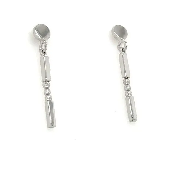 Sterling Silver Drop Bar Slender Solo Dangle Earrings Erickson Jewelers Iron Mountain, MI