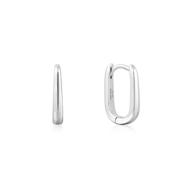 Sterling Silver Oval Huggie Hoop Earrings Erickson Jewelers Iron Mountain, MI