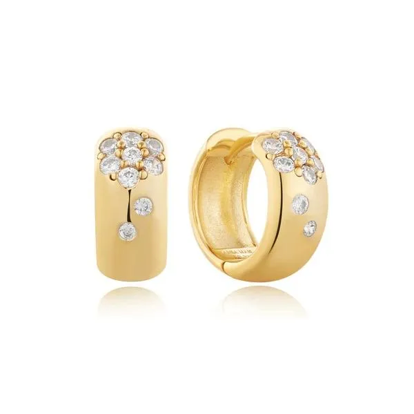 Ania Haie Sterling Silver Gold Plated Huggie Hoop Earrings Erickson Jewelers Iron Mountain, MI