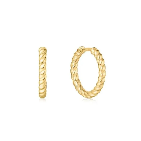 Sterling Silver Rope Texture Medium Huggie Hoop Earrings Erickson Jewelers Iron Mountain, MI