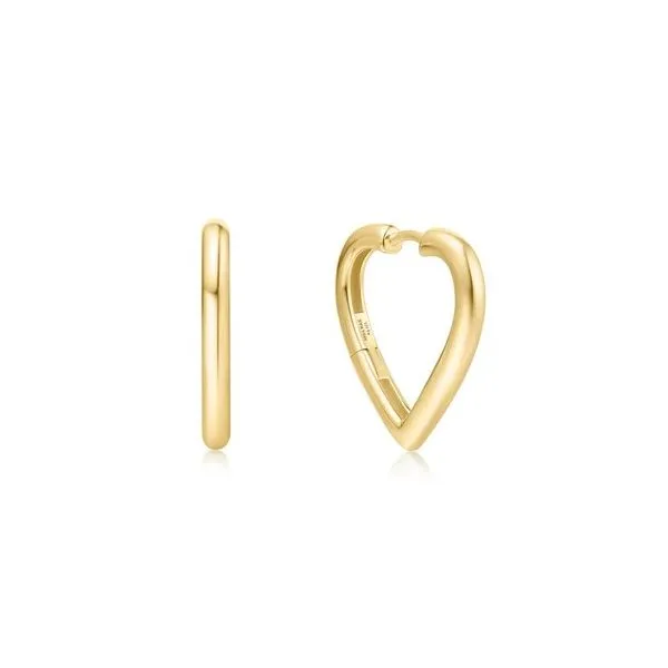 Sterling Silver Medium Heart Hoop Earrings Erickson Jewelers Iron Mountain, MI