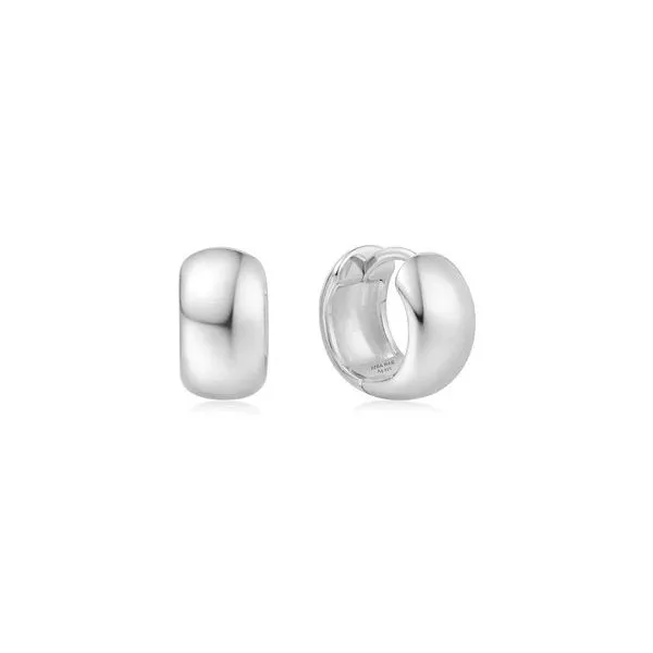 Sterling Silver Chubby Small Huggie Hoop Earrings Erickson Jewelers Iron Mountain, MI