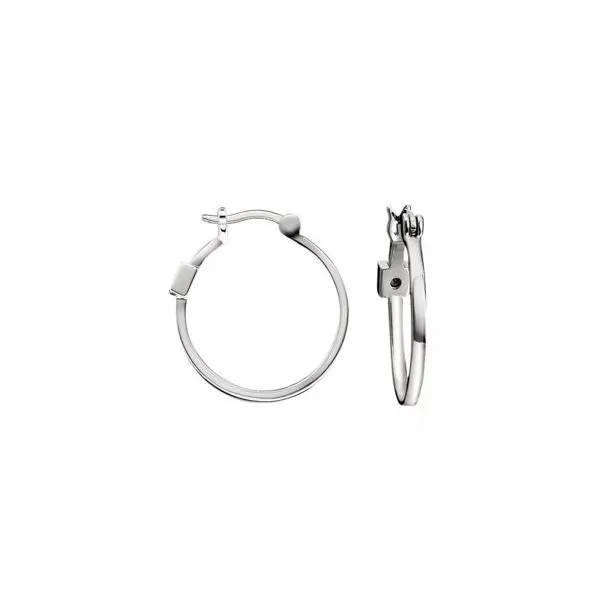 Sterling Silver Medium Polished Hoop Earrings Erickson Jewelers Iron Mountain, MI