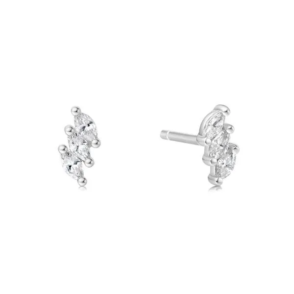 Sterling Silver Triple Marq Shaped Stud Earrings Erickson Jewelers Iron Mountain, MI