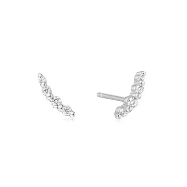 Sterling Silver Cubic Zirconia Climber Stud Earrings Erickson Jewelers Iron Mountain, MI
