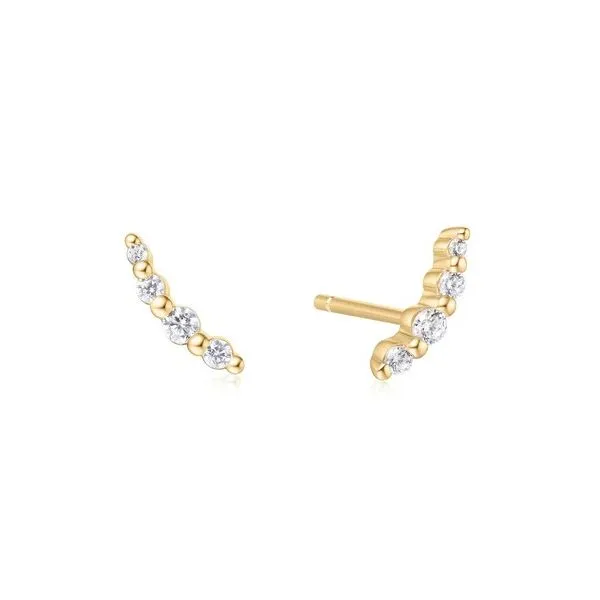 Sterling Silver Cubic Zirconia Climber Stud Earrings Erickson Jewelers Iron Mountain, MI