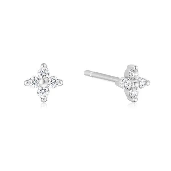 Sterling Silver Four Petal Stud Earrings Erickson Jewelers Iron Mountain, MI