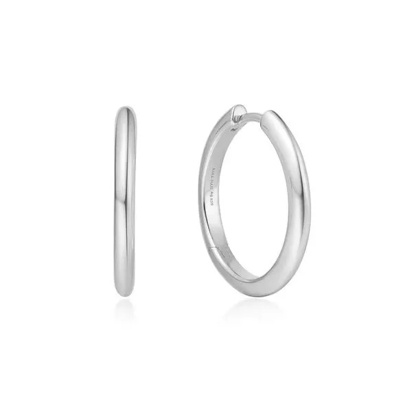 Sterling Silver Tube Medium Hoop Earrings Erickson Jewelers Iron Mountain, MI