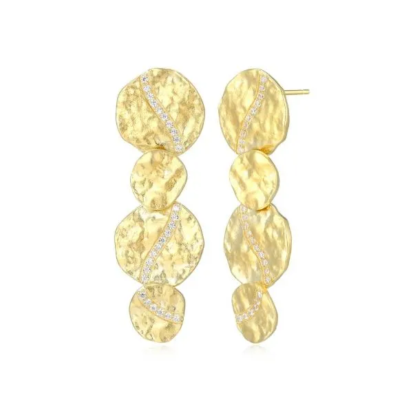 Sterling Silver Textured Circles Drop Earrings Erickson Jewelers Iron Mountain, MI