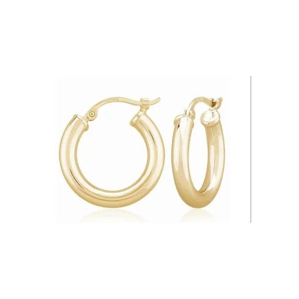Sterling Silver Vermeil Yellow Gold Plated Tube Hoop Earrings Erickson Jewelers Iron Mountain, MI