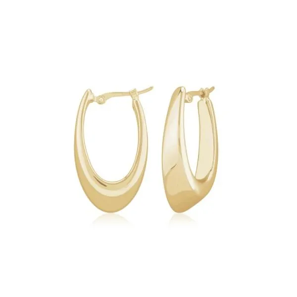 Sterling Silver Vermeil Yellow Gold Plated Fancy Hoop Earrings Erickson Jewelers Iron Mountain, MI
