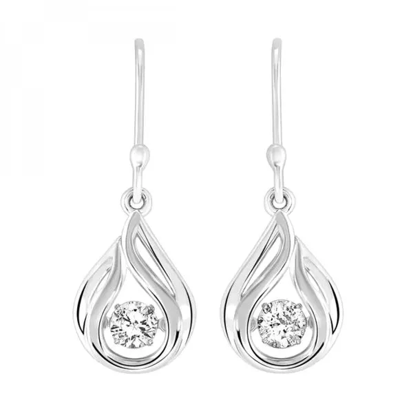Sterling Silver Cubic Zirconia Drop Earrings Erickson Jewelers Iron Mountain, MI