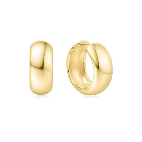Sterling Silver Yellow Gold Plated Chubby Huggie Hoop Earrings Erickson Jewelers Iron Mountain, MI