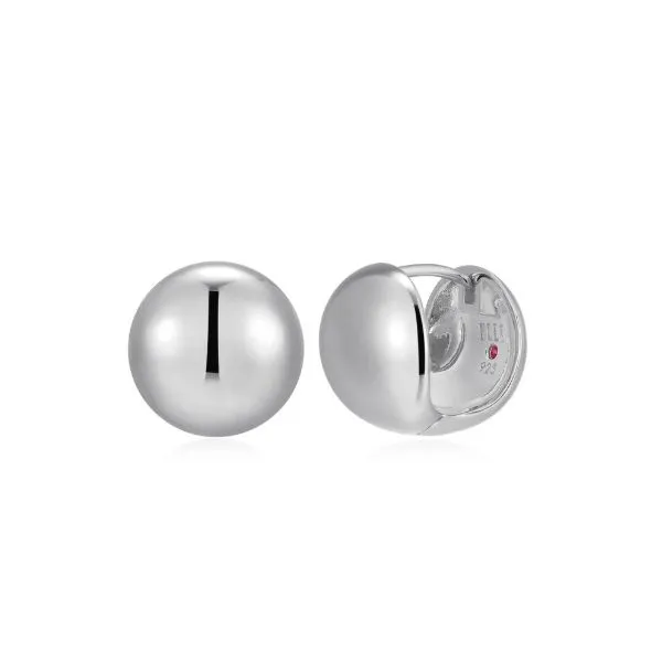 Sterling Silver Button Style Small Hoop Earrings Erickson Jewelers Iron Mountain, MI