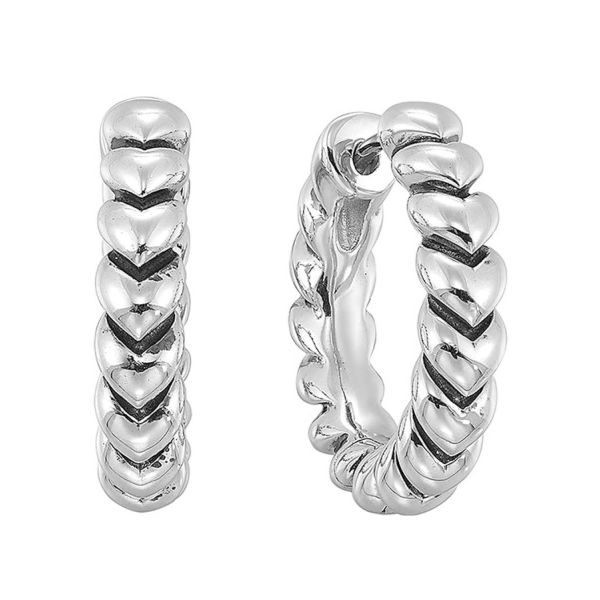 Sterling Silver Gold Post Detailed Hoop Earrings Erickson Jewelers Iron Mountain, MI