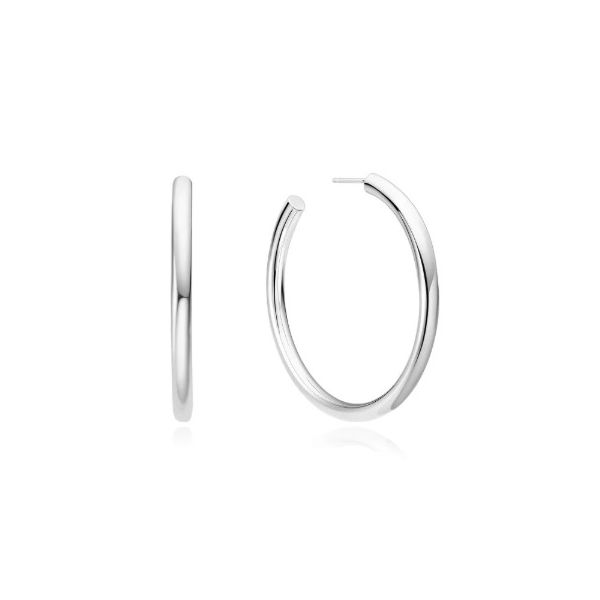 Silver Classic Oversized Tube Hoop Earrings Erickson Jewelers Iron Mountain, MI