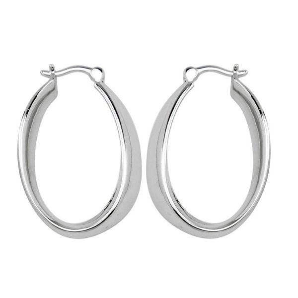 Silver Curved Hoop Earrings Erickson Jewelers Iron Mountain, MI