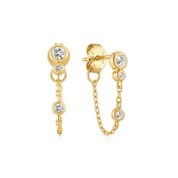 Silver Bezel Set CZ Drop Earrings Erickson Jewelers Iron Mountain, MI