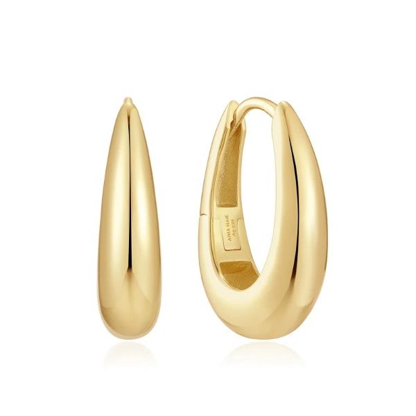 Sterling Silver with Yellow Gold Plating Classic Dome Hoop Earrings Erickson Jewelers Iron Mountain, MI