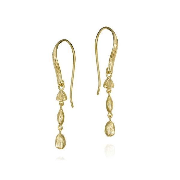 Sterling Silver Vermeil Plated Textured Nugget Earrings Erickson Jewelers Iron Mountain, MI