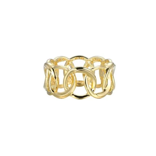 Sterling Silver with Yellow Gold Plating Open Design Wide Style Ring Erickson Jewelers Iron Mountain, MI