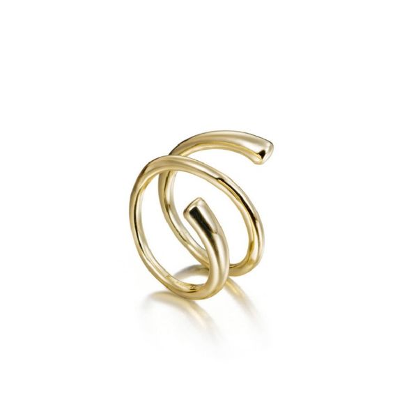 Sterling Silver and 18Kt Yellow Gold Vermeil Spiral Ring Erickson Jewelers Iron Mountain, MI