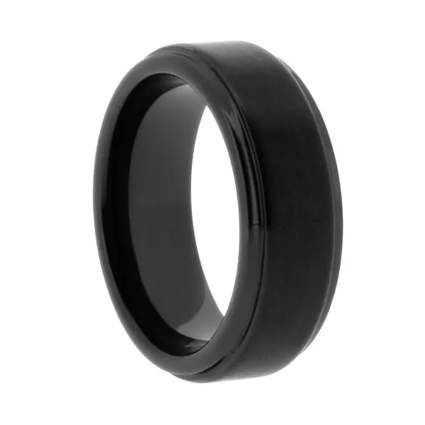 Men's Black Ceramic Wedding Ring Erickson Jewelers Iron Mountain, MI