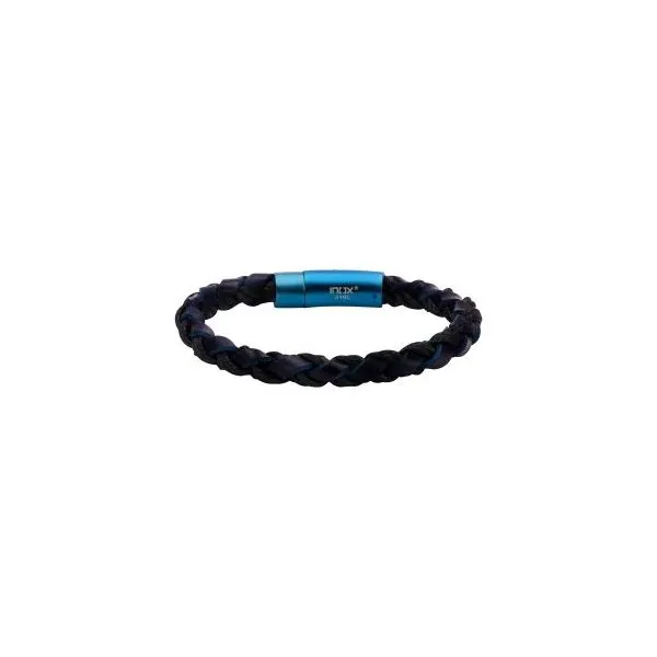 STAINLESS STEEL LEATHER BRACELET Erickson Jewelers Iron Mountain, MI